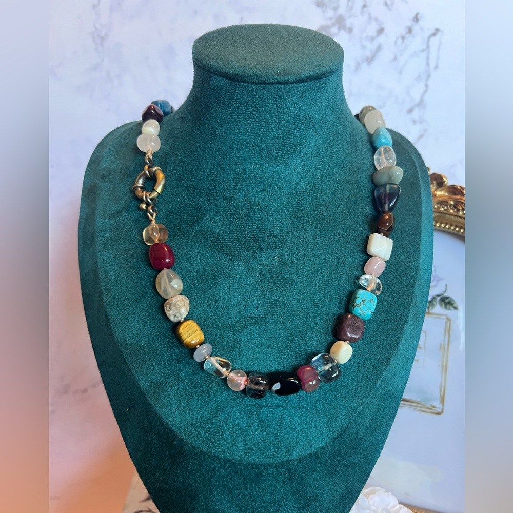 Handmade Gemstone Necklace - Handknotted with Precious & Semi-Precious Stones